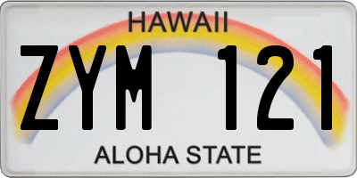 HI license plate ZYM121