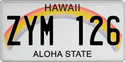 HI license plate ZYM126
