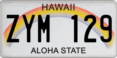 HI license plate ZYM129