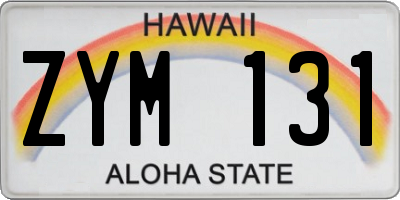 HI license plate ZYM131