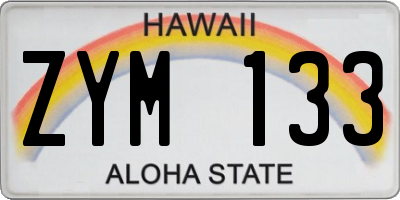 HI license plate ZYM133