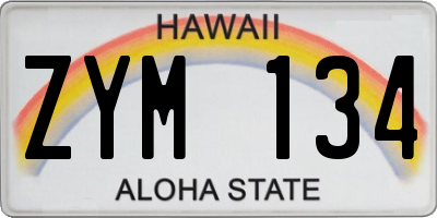 HI license plate ZYM134