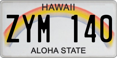 HI license plate ZYM140