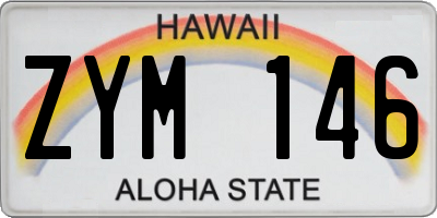 HI license plate ZYM146