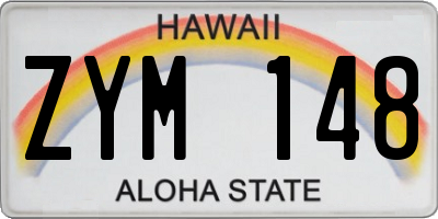 HI license plate ZYM148