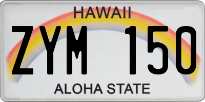 HI license plate ZYM150