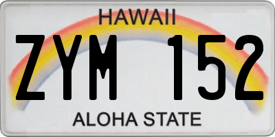 HI license plate ZYM152