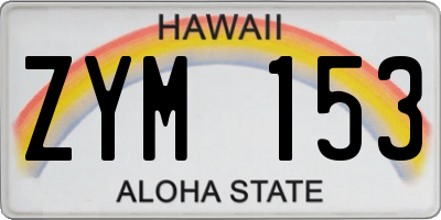 HI license plate ZYM153