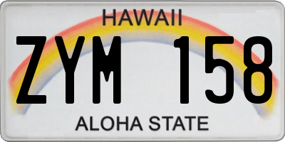 HI license plate ZYM158