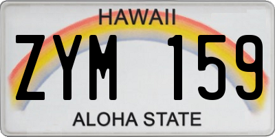 HI license plate ZYM159