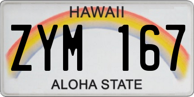 HI license plate ZYM167