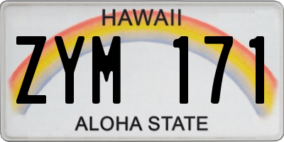HI license plate ZYM171