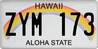 HI license plate ZYM173