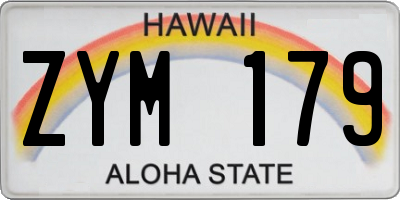 HI license plate ZYM179
