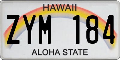 HI license plate ZYM184