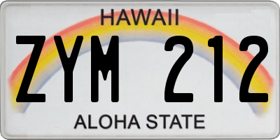 HI license plate ZYM212