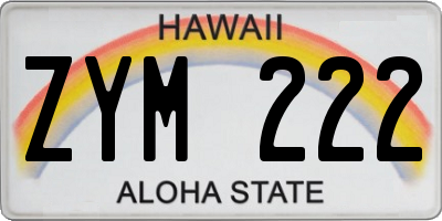HI license plate ZYM222