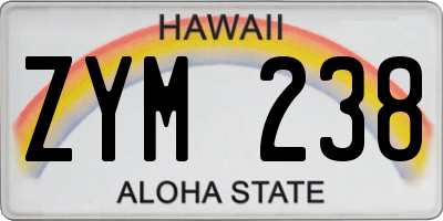 HI license plate ZYM238