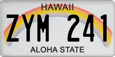 HI license plate ZYM241