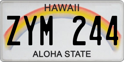 HI license plate ZYM244