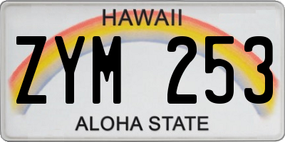 HI license plate ZYM253