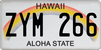 HI license plate ZYM266
