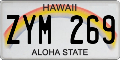 HI license plate ZYM269