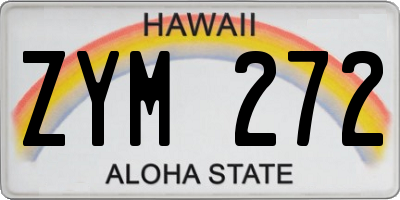 HI license plate ZYM272