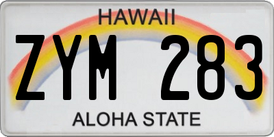 HI license plate ZYM283