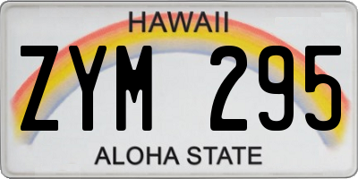 HI license plate ZYM295