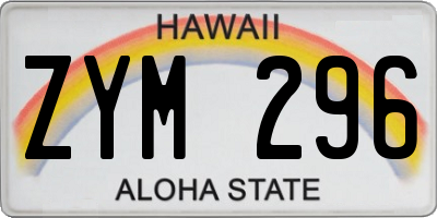 HI license plate ZYM296