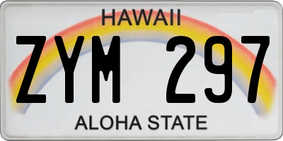 HI license plate ZYM297