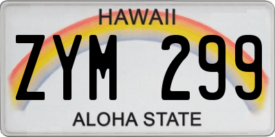 HI license plate ZYM299