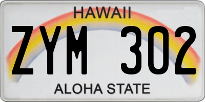 HI license plate ZYM302