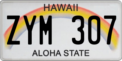 HI license plate ZYM307