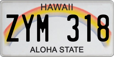 HI license plate ZYM318