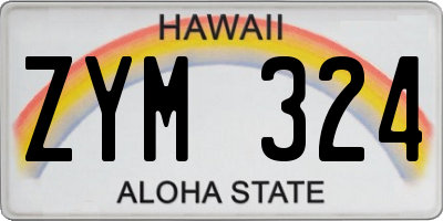 HI license plate ZYM324