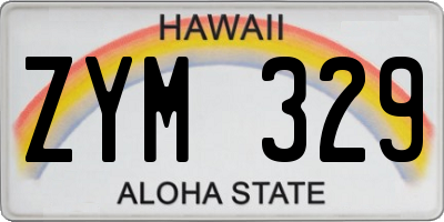 HI license plate ZYM329