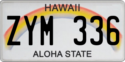 HI license plate ZYM336