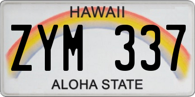 HI license plate ZYM337