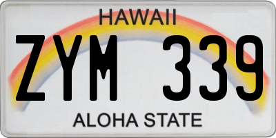 HI license plate ZYM339