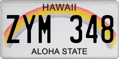 HI license plate ZYM348
