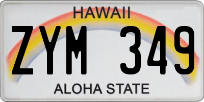 HI license plate ZYM349