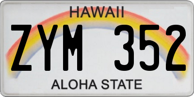 HI license plate ZYM352