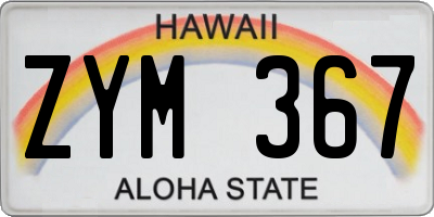 HI license plate ZYM367
