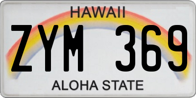 HI license plate ZYM369
