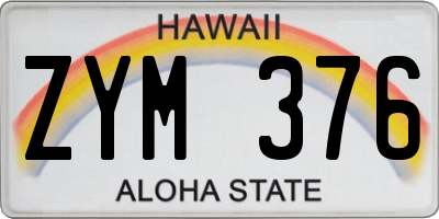 HI license plate ZYM376