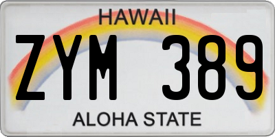 HI license plate ZYM389