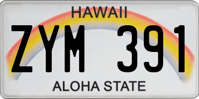 HI license plate ZYM391