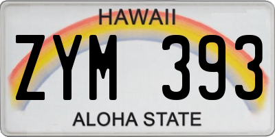 HI license plate ZYM393